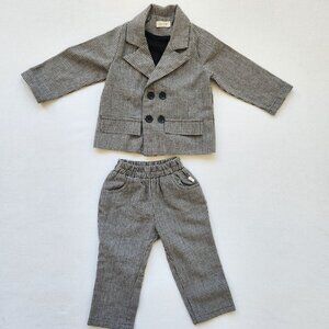 Beemo Baby Fashion Toddler Houndstooth Blazer & Pant Suit Set Party Event Easter